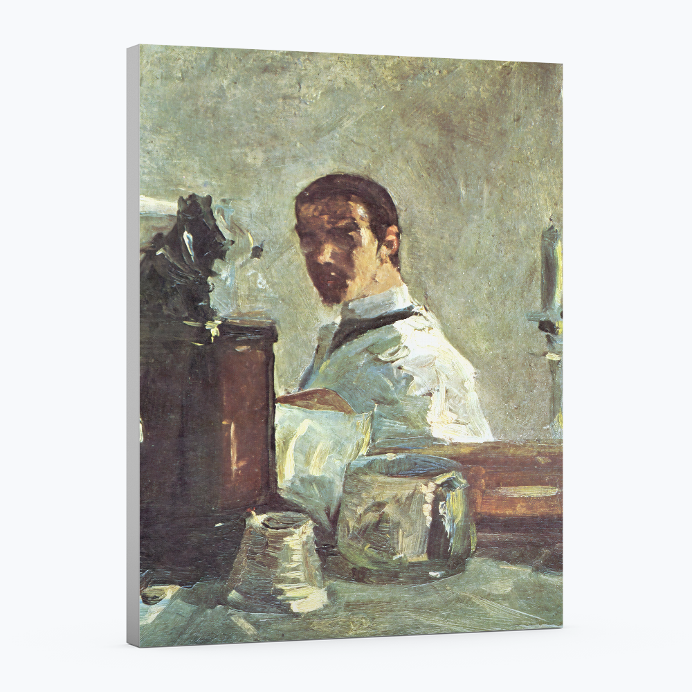 Autorretrato ante el espejo - Henri de Tolouse- Lautrec - Lienzo premium 430g (calidad de galeria)