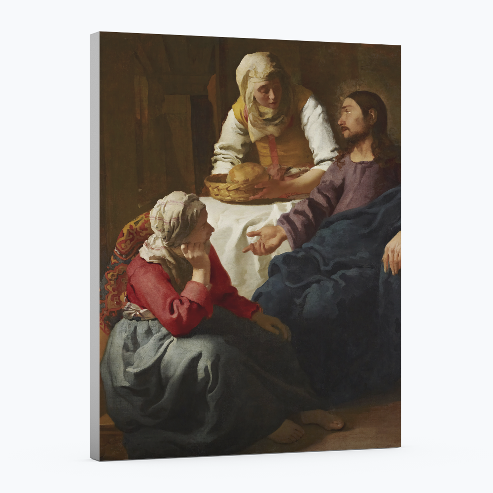 Cristo en casa de marta y maria - Johannes Vermeer - Lienzo premium 430g (calidad de galeria)