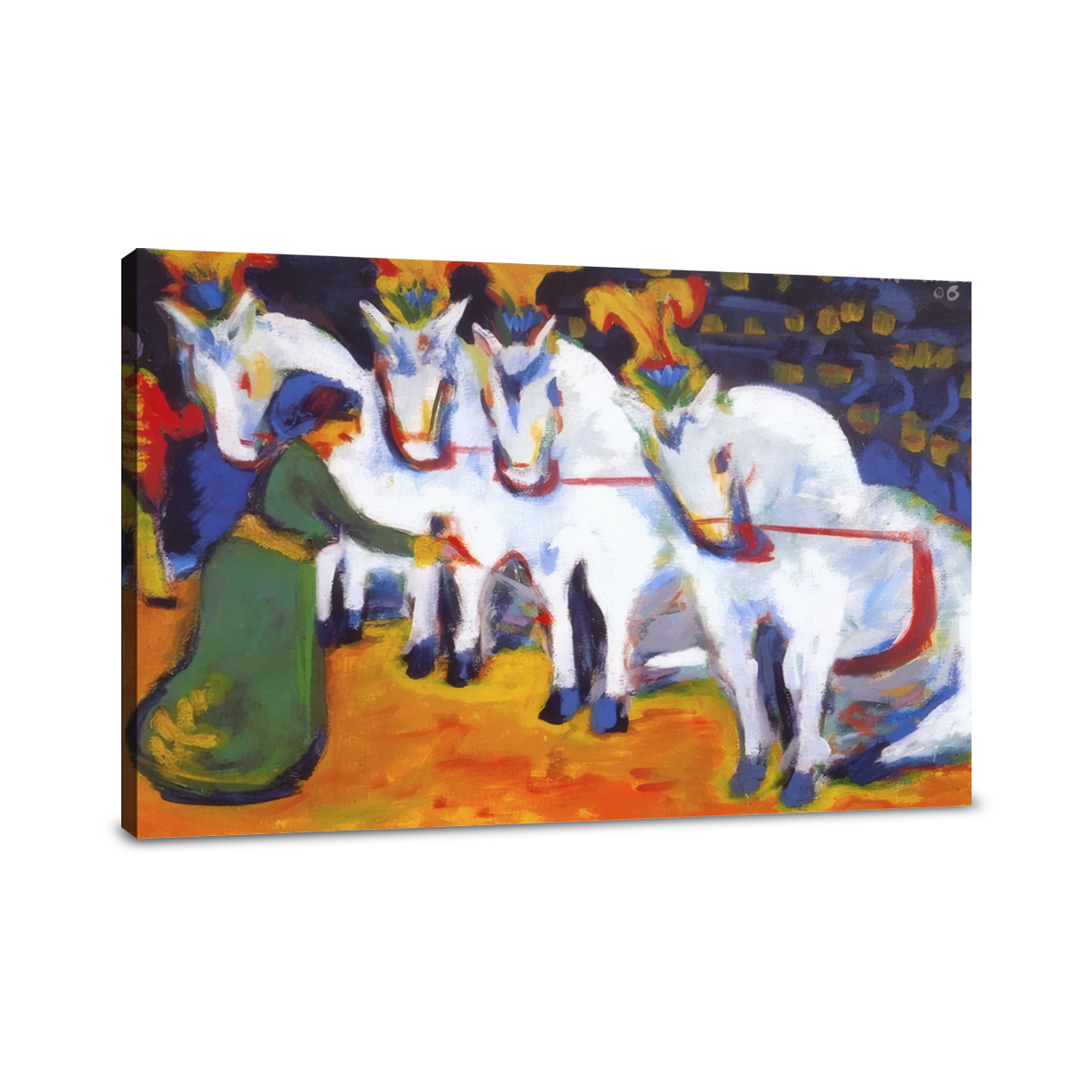 Acto de doma de caballos blancos - Ernst Ludwig Kirchner - Lienzo premium 430g (calidad de galeria)