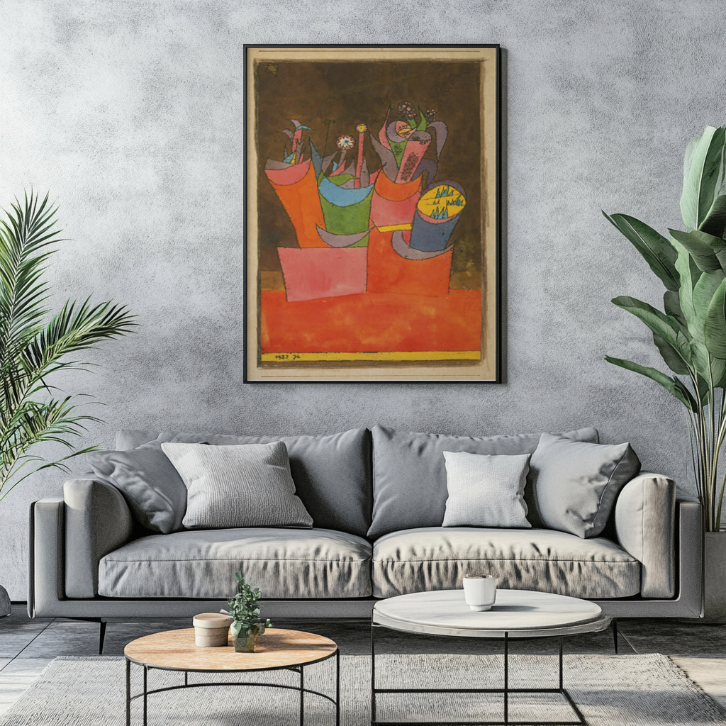 Flowers in Pots - Paul Klee - Premium Canvas 430g (gallery quality)
