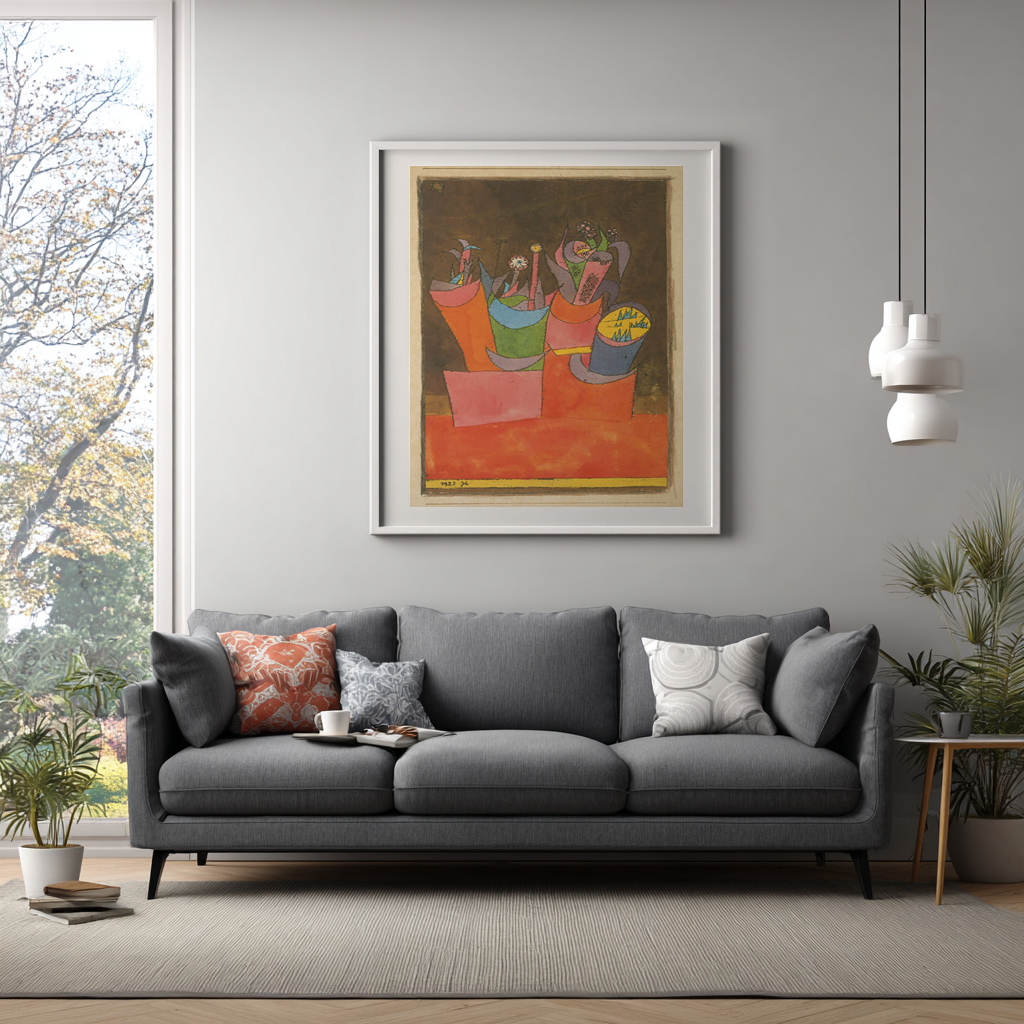 Flowers in Pots - Paul Klee - Premium Canvas 430g (gallery quality)