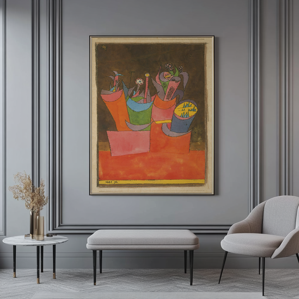 Flowers in Pots - Paul Klee - Premium Canvas 430g (gallery quality)