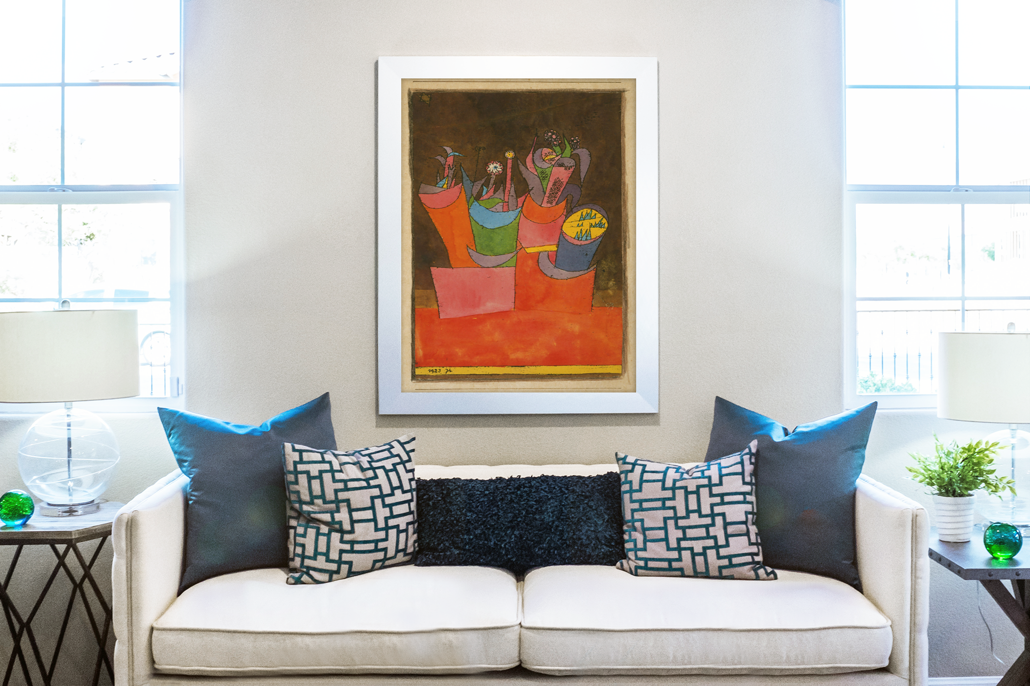 Flowers in Pots - Paul Klee - Premium Canvas 430g (gallery quality)