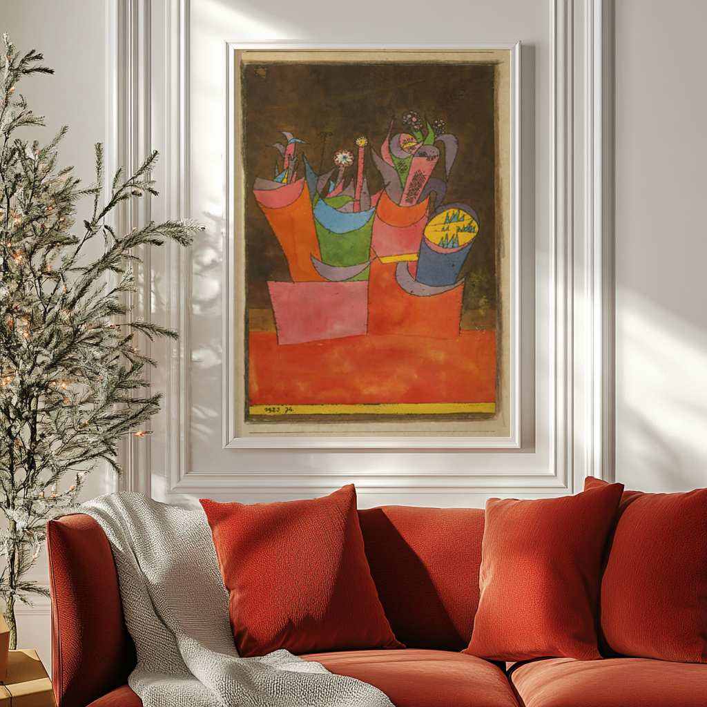 Flowers in Pots - Paul Klee - Premium Canvas 430g (gallery quality)