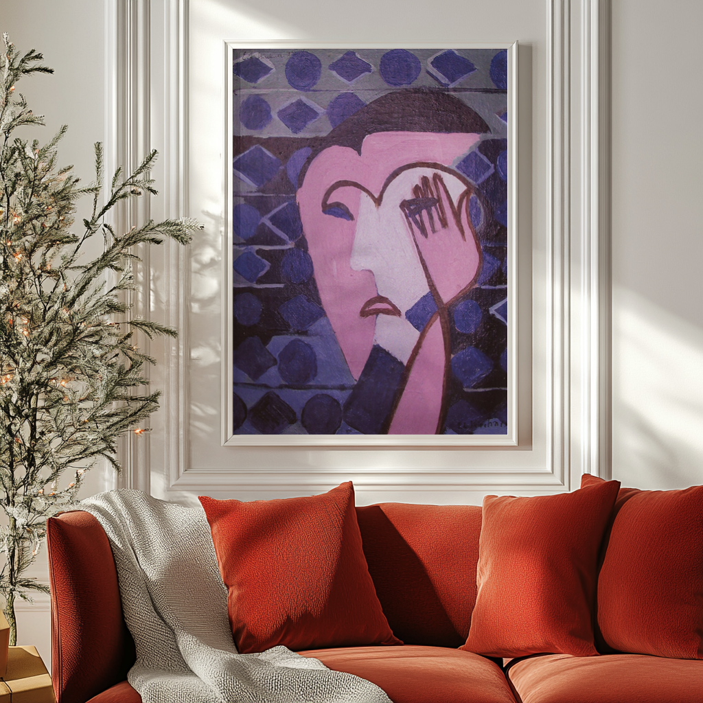 Tête de femme triste - Ernst Ludwig Kirchner - Toile premium 430g (qualité galerie)