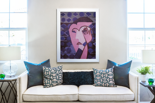 Head of a Sad Woman - Ernst Ludwig Kirchner - Premium Canvas 430g (gallery quality)