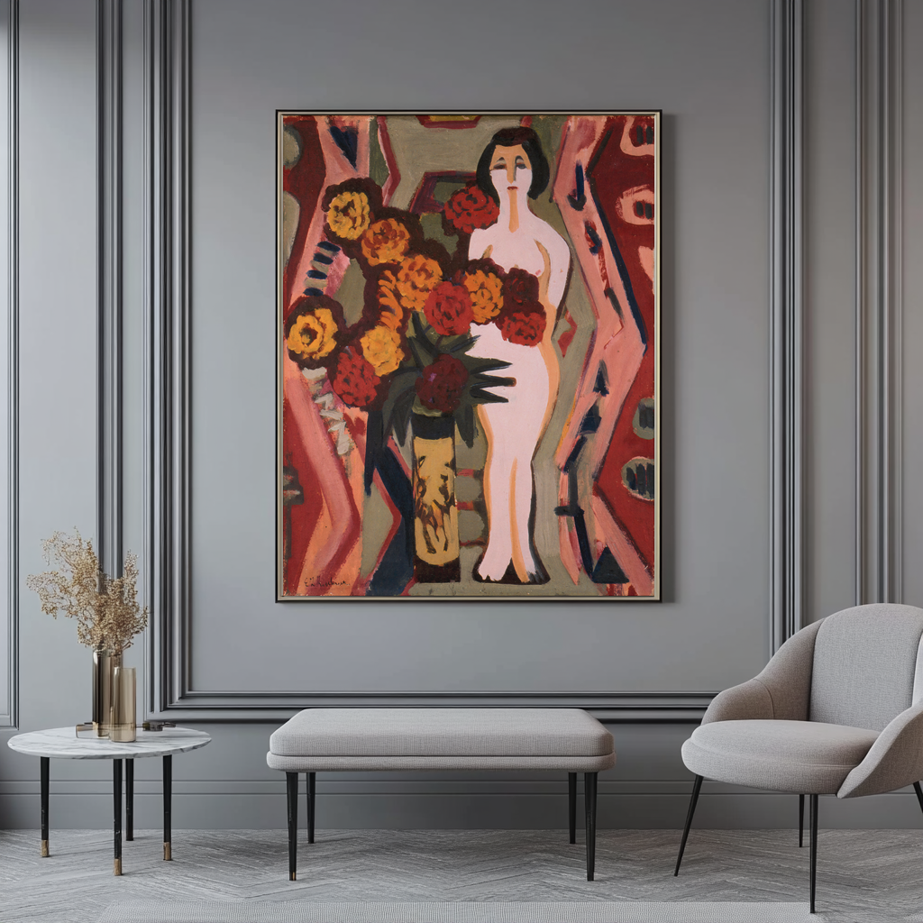 Nature morte avec figure en plastique - Ernst Ludwig Kirchner - Toile premium 430g (qualité galerie)
