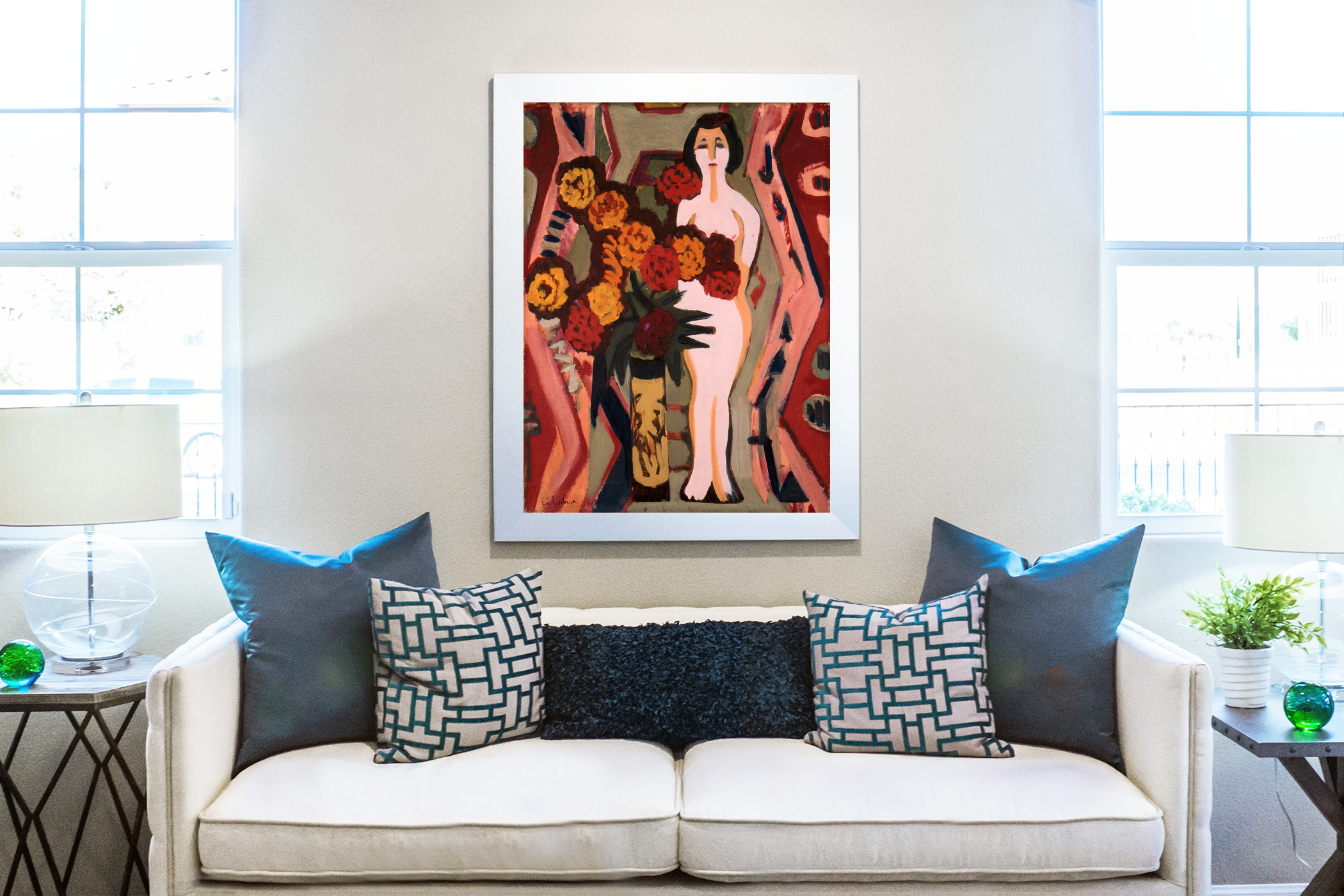 Nature morte avec figure en plastique - Ernst Ludwig Kirchner - Toile premium 430g (qualité galerie)