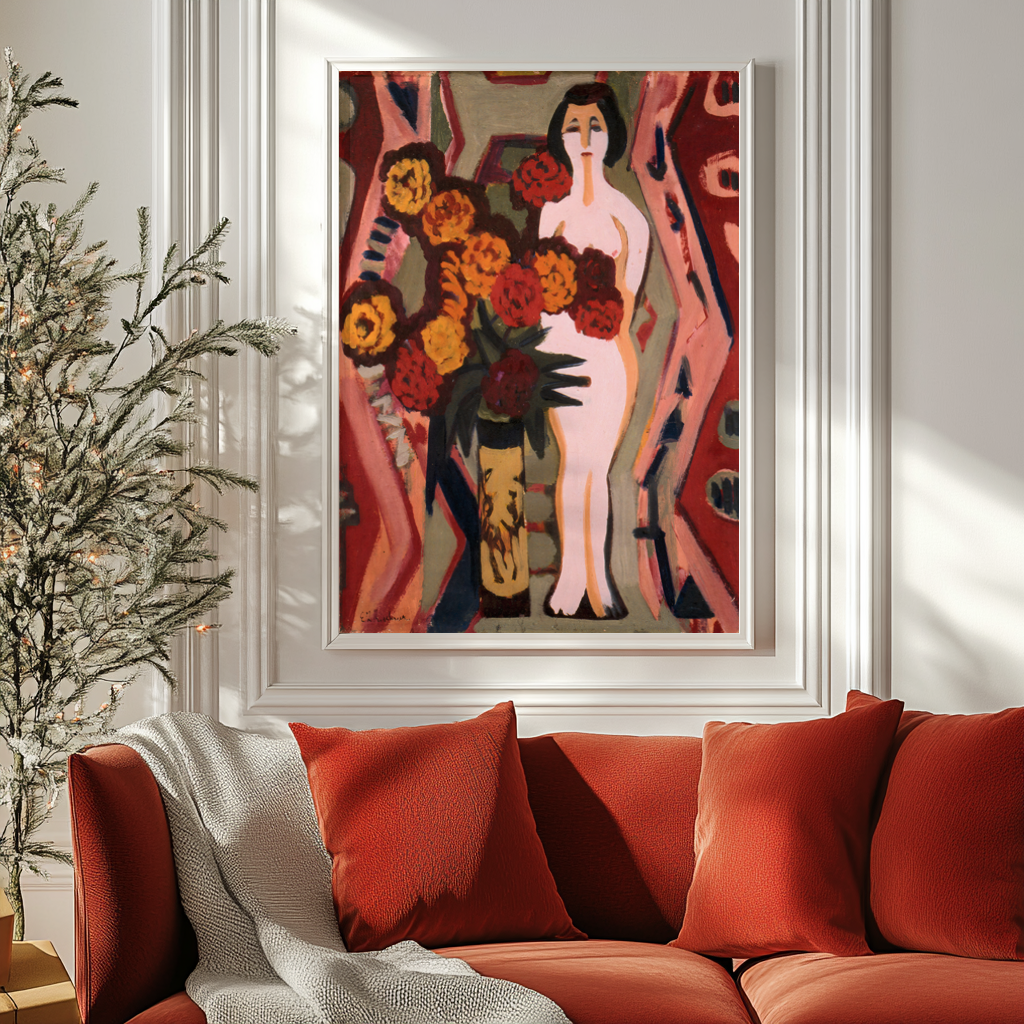 Nature morte avec figure en plastique - Ernst Ludwig Kirchner - Toile premium 430g (qualité galerie)