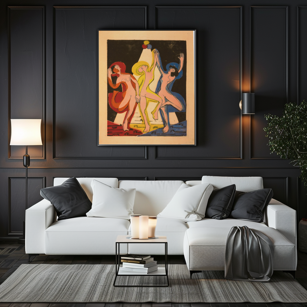 Danse de couleurs - Ernst Ludwig Kirchner - Toile premium 430g (qualité galerie)
