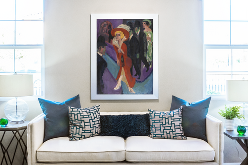 Street with red cocotte -Ernst Ludwig Kirchner - Premium Canvas 430g (gallery quality)