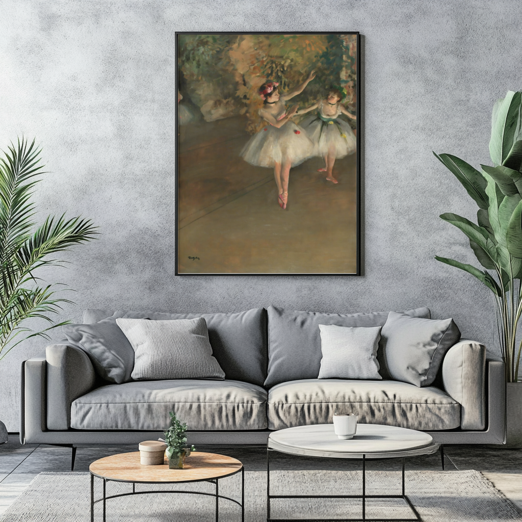 Deux danseuses sur scène - Edgar Degas - Toile premium 430g (qualité galerie)