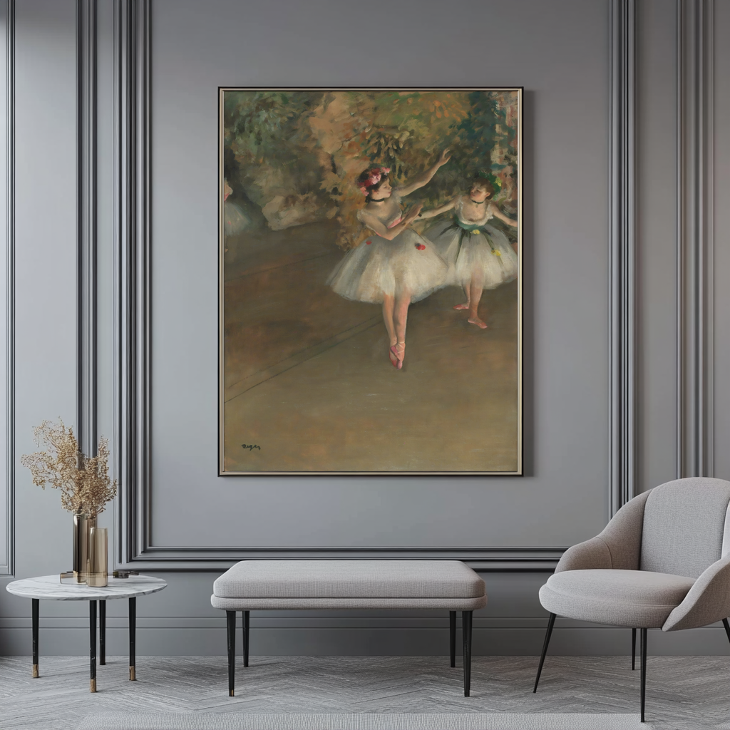 Deux danseuses sur scène - Edgar Degas - Toile premium 430g (qualité galerie)