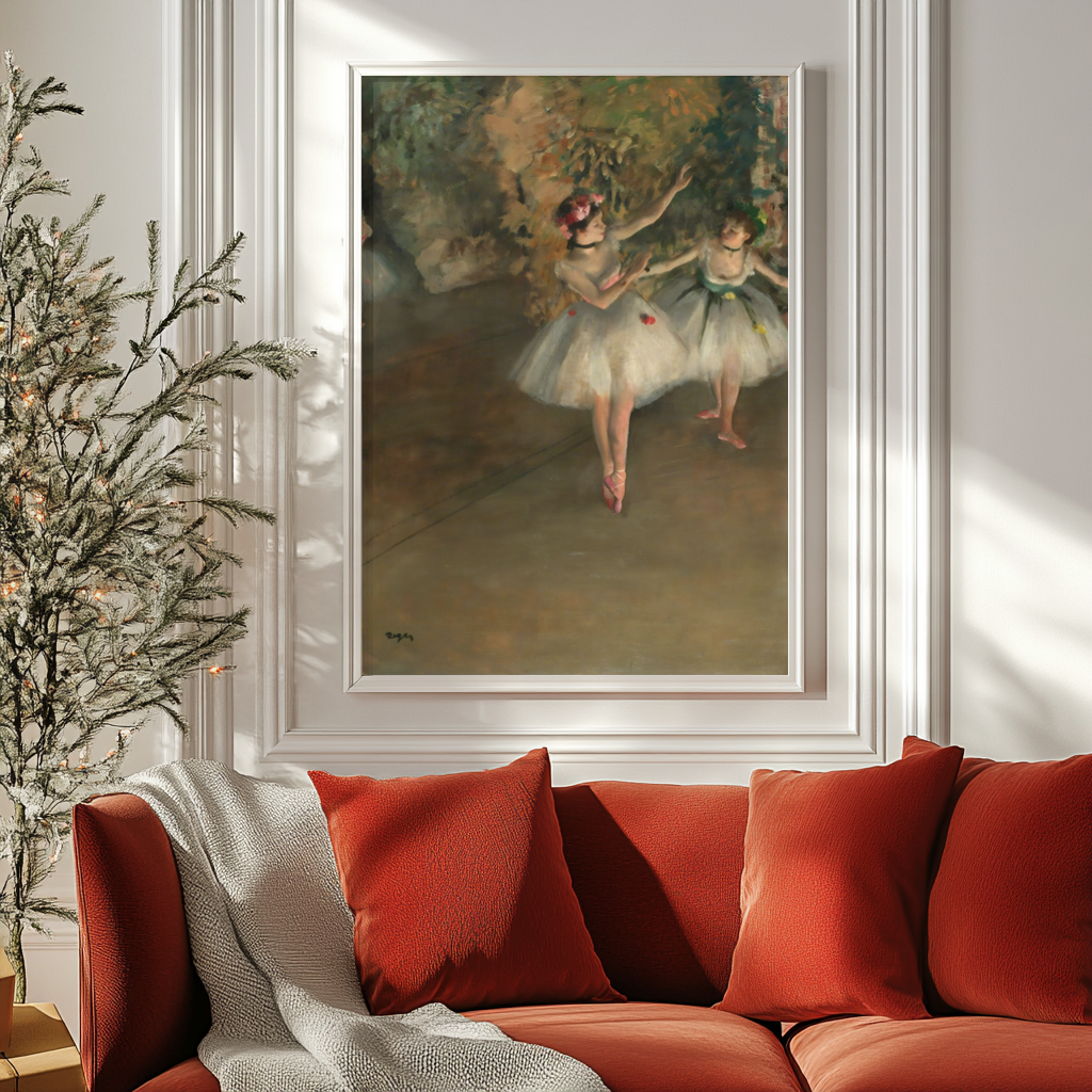 Deux danseuses sur scène - Edgar Degas - Toile premium 430g (qualité galerie)