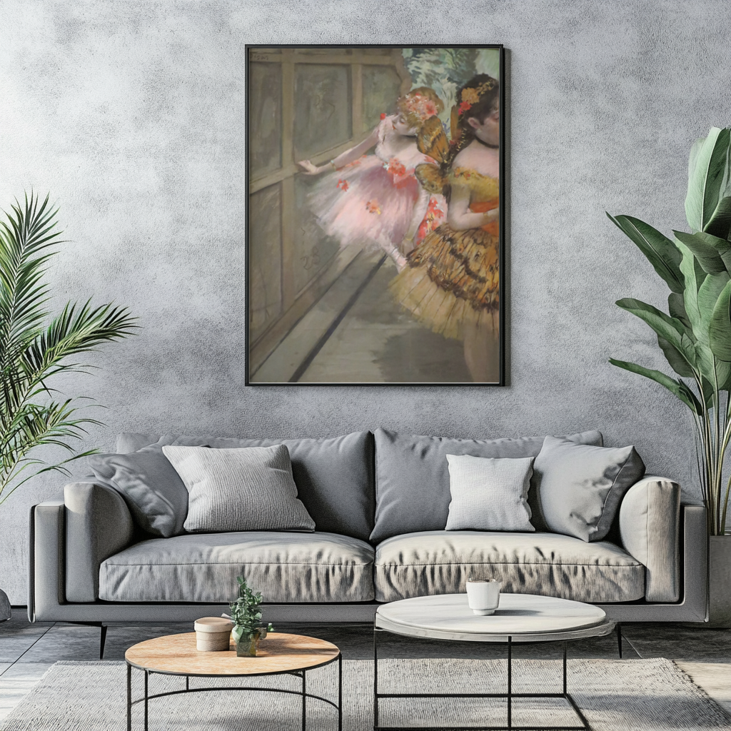 Dancers backstage -Edgar Degas - Premium Canvas 430g (gallery quality)