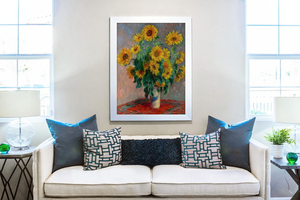 Vase de tournesols - Claude Monet - Toile premium 430g (qualité galerie)