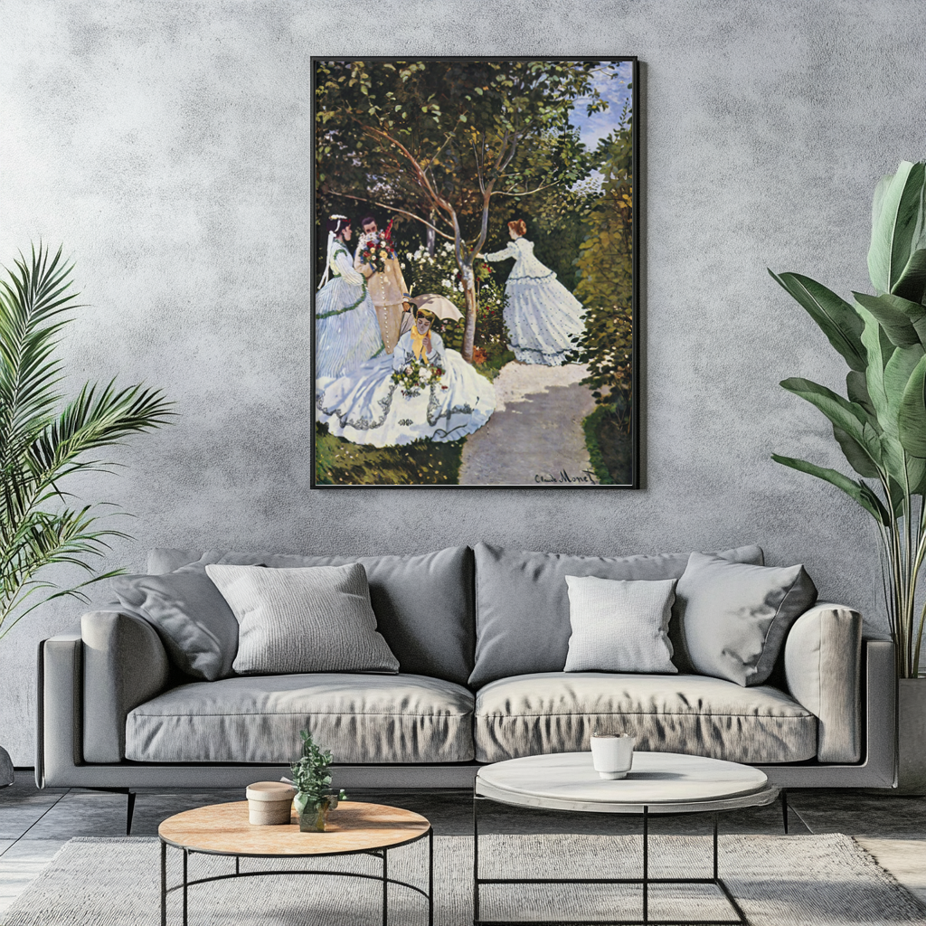 Femmes au jardin -Claude Monet - Toile premium 430g (qualité galerie)