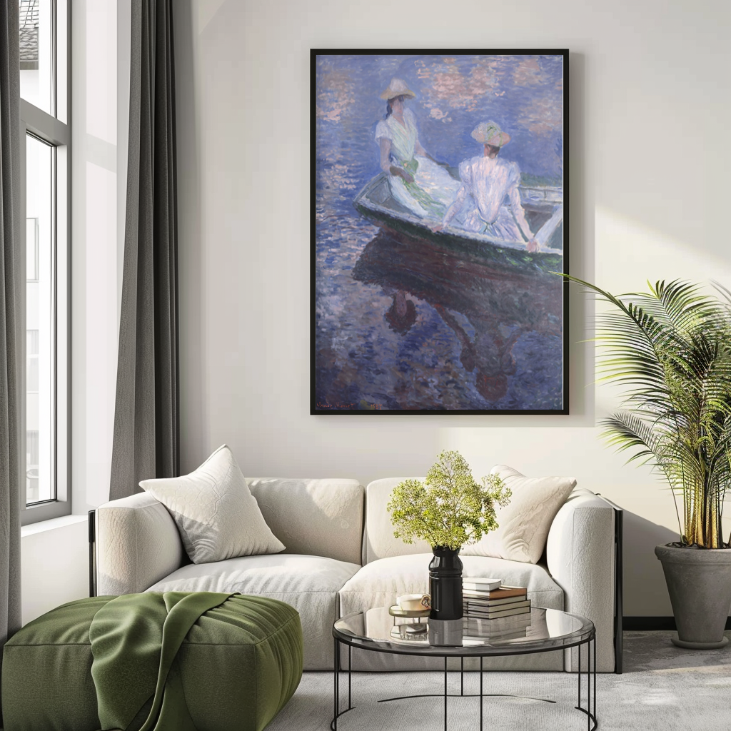En el bote - Claude Monet - Toile premium 430g (qualité galerie)