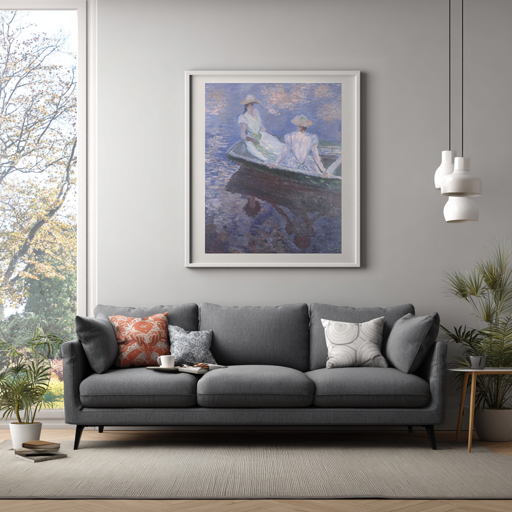 En el bote - Claude Monet - Toile premium 430g (qualité galerie)