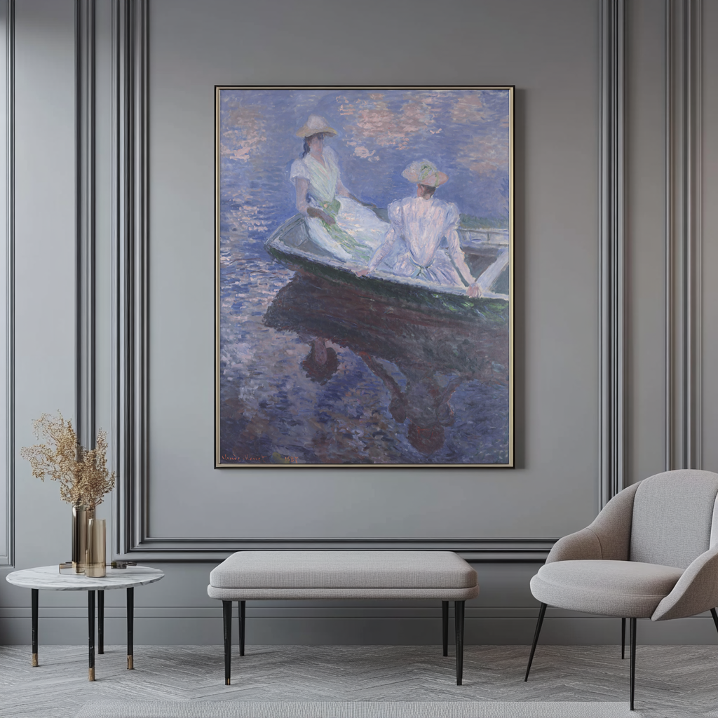 On the Boat - Claude Monet - Premium Canvas 430g (gallery quality)