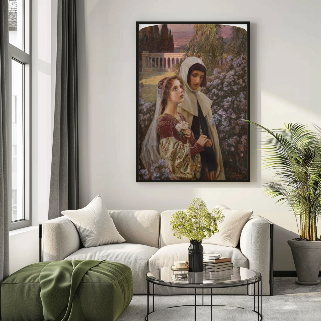 Dante et Béatrice - Cesare Saccaggi - Toile premium 430g (qualité galerie)