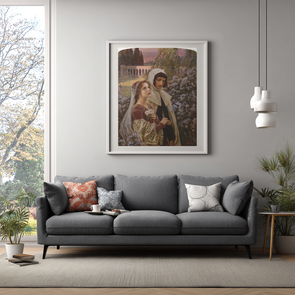 Dante et Béatrice - Cesare Saccaggi - Toile premium 430g (qualité galerie)