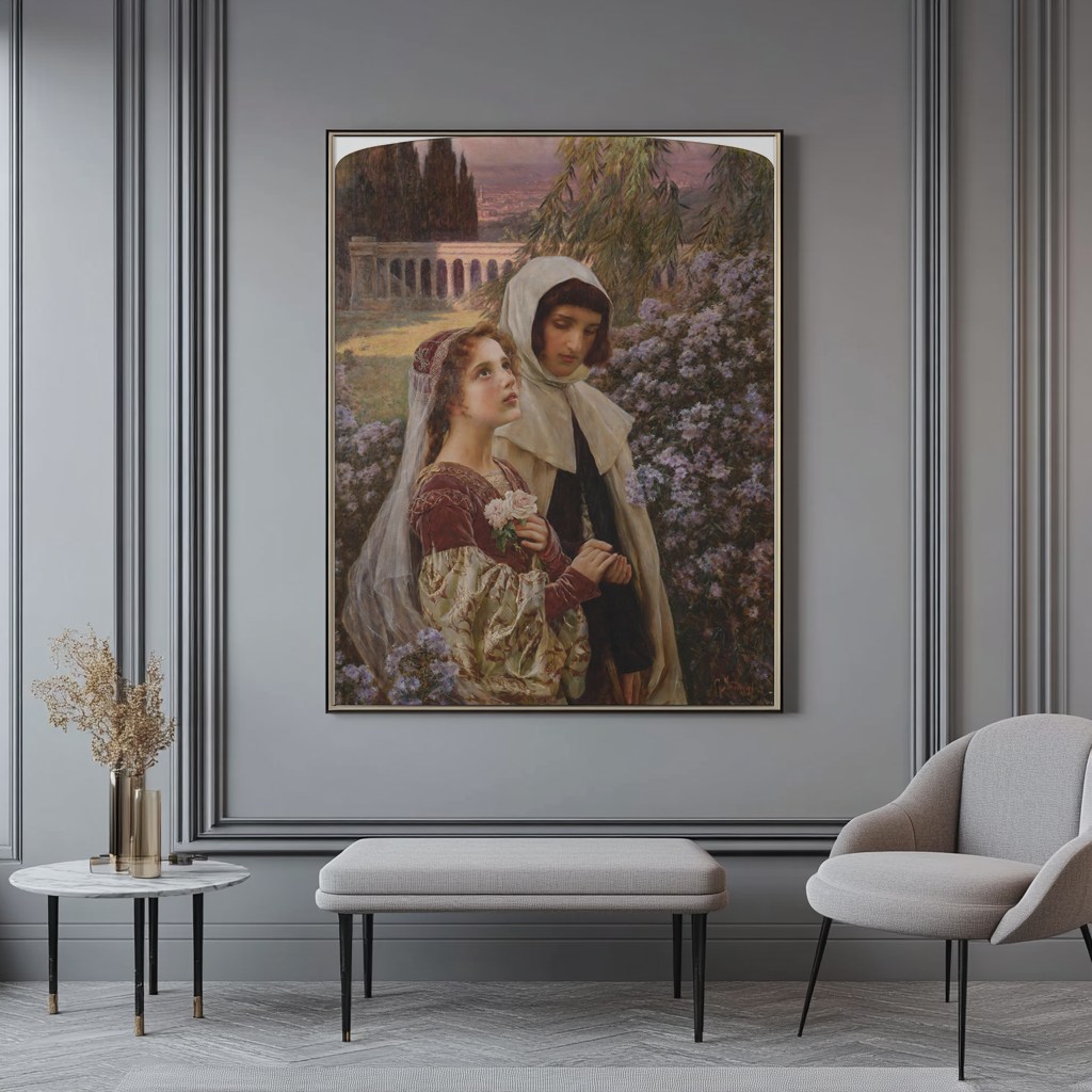 Dante et Béatrice - Cesare Saccaggi - Toile premium 430g (qualité galerie)