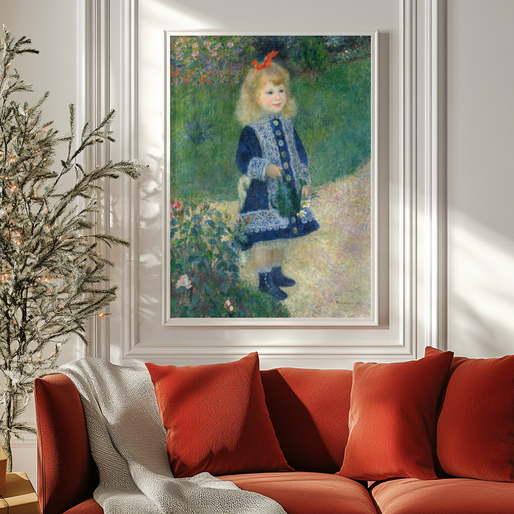 Girl with a Watering Can - Pierre Auguste Renoir - Premium Canvas 430g (gallery quality)