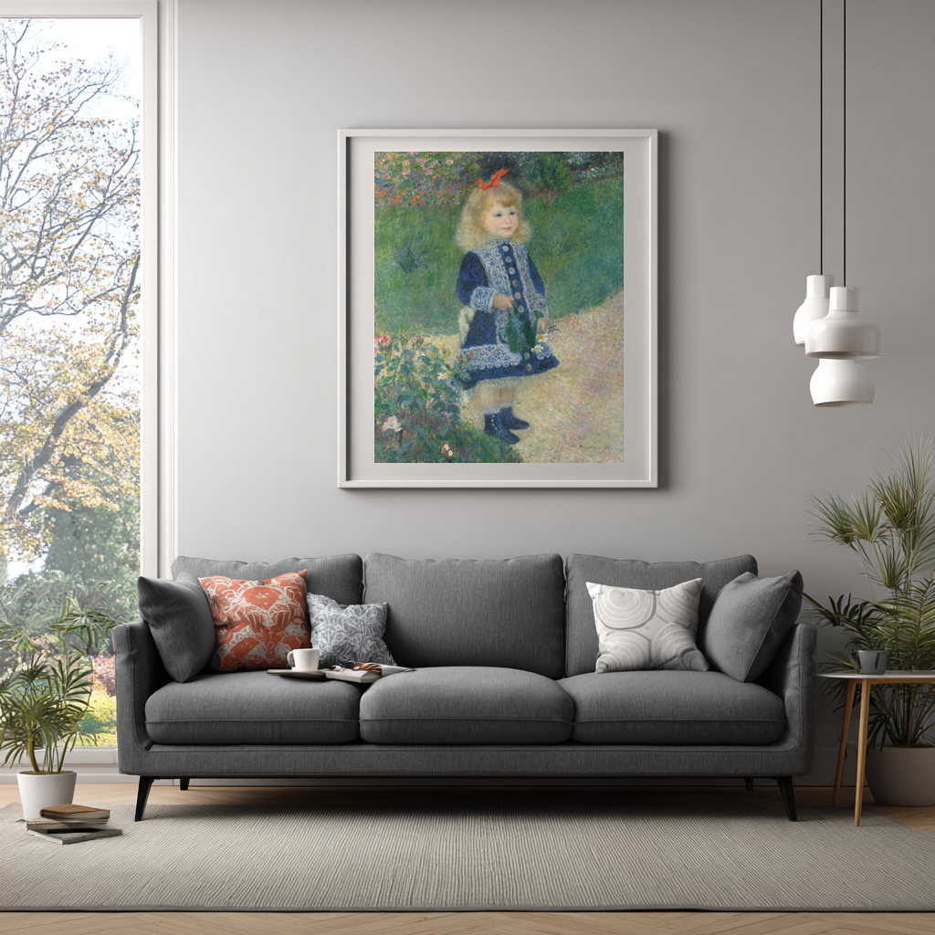 Girl with a Watering Can - Pierre Auguste Renoir - Premium Canvas 430g (gallery quality)
