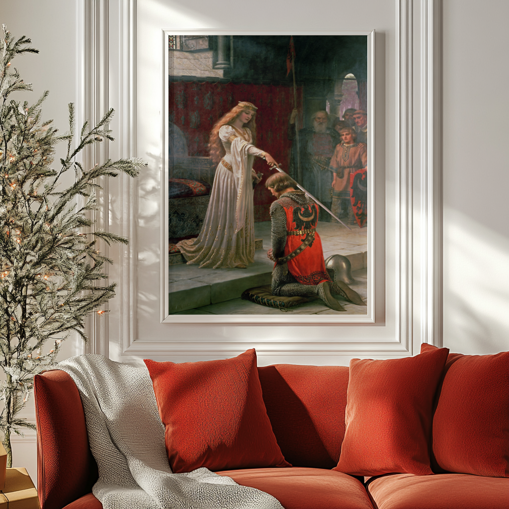 The Accolade -Edmund Blair Leighton - Premium 430g canvas (gallery quality)