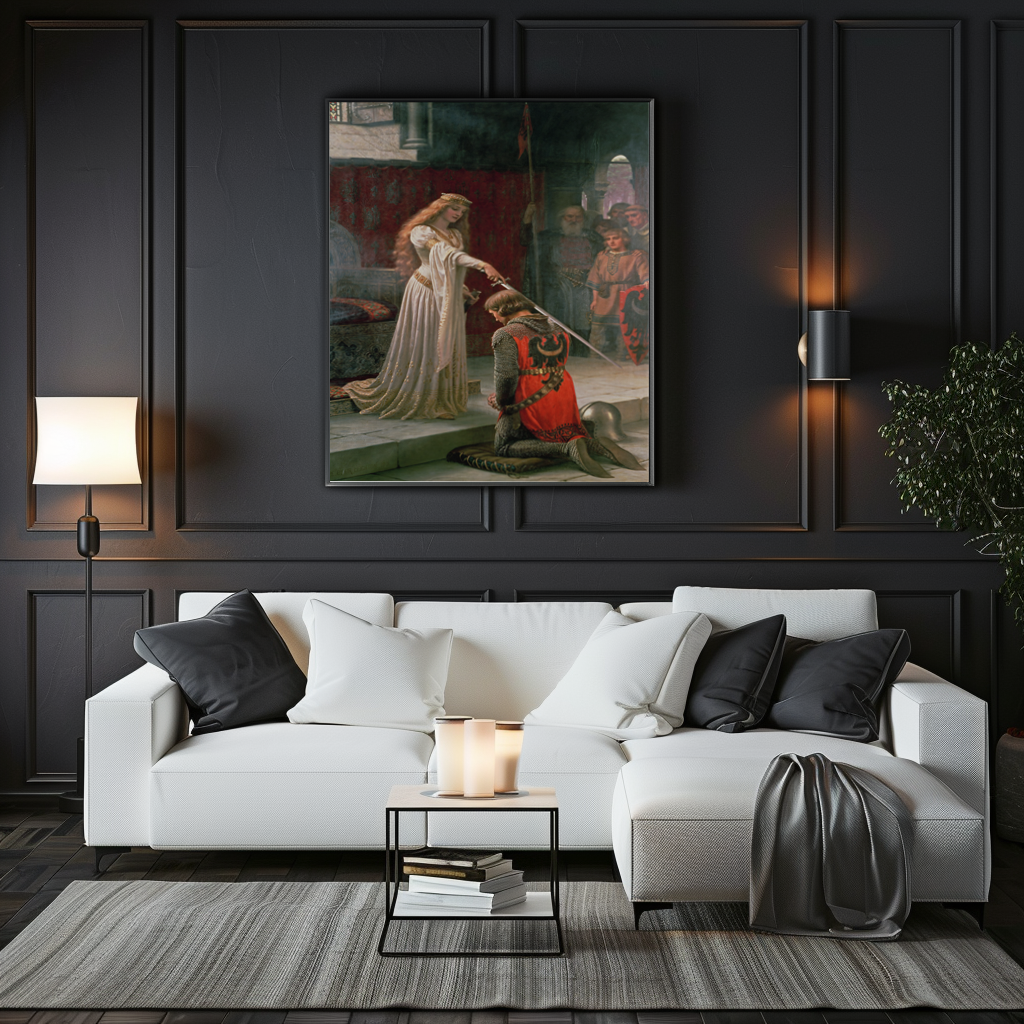 The Accolade -Edmund Blair Leighton - Premium 430g canvas (gallery quality)