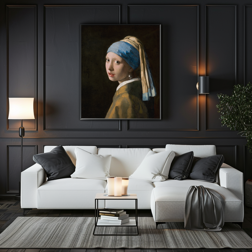 Girl with a Pearl Earring - Jan Vermeer van - Premium Canvas 430g (gallery quality)