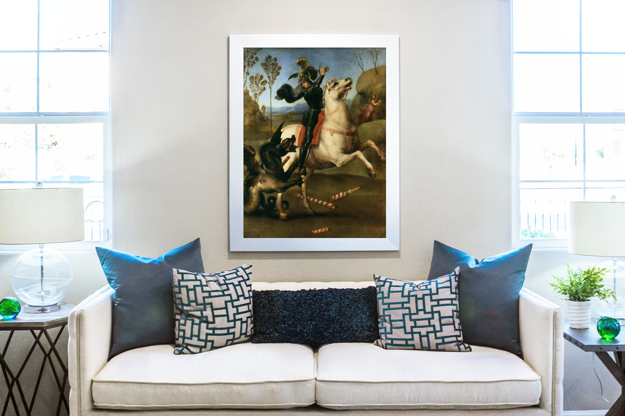 Saint Georges et le Dragon - Raphaël - Toile premium 430g (qualité galerie)