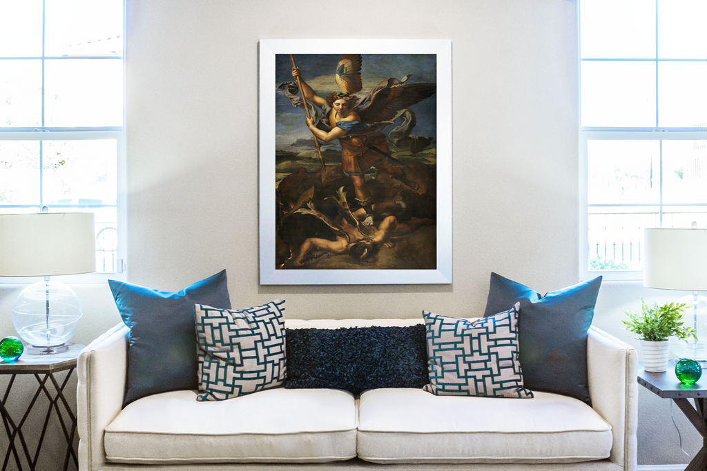 Saint Michael Vanquishing the Demon - Raphael Sanzio - Premium Canvas 430g (gallery quality)