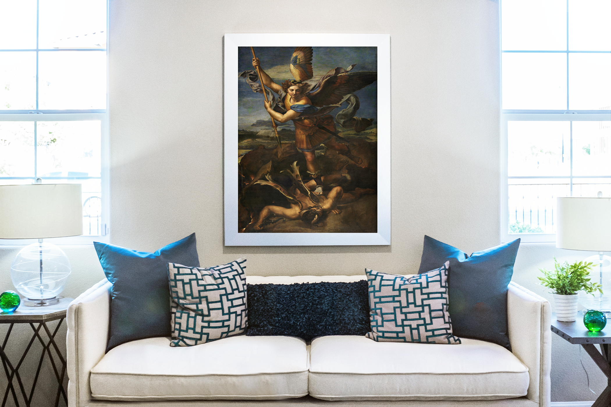 Saint Michel terrassant le démon - Raphaël - Toile premium 430g (qualité musée)