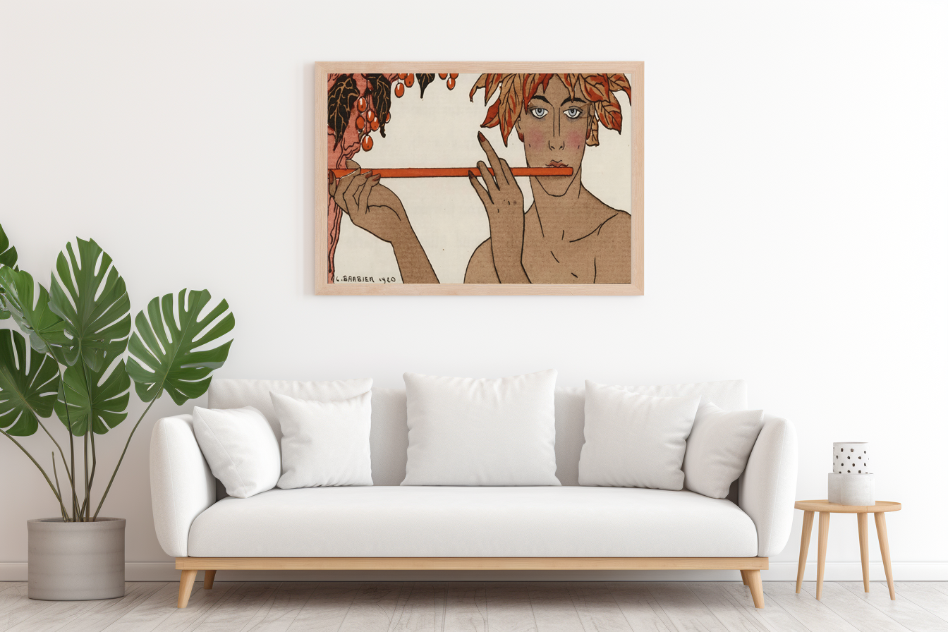 The Reed Flute - George Barbier - Premium canvas 430g (gallery quality)