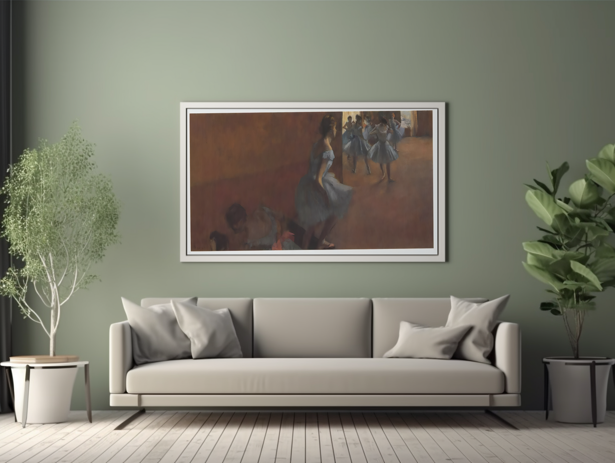 Dancers ascending a staircase - Edgar Degas - Premium 430g canvas (gallery quality)