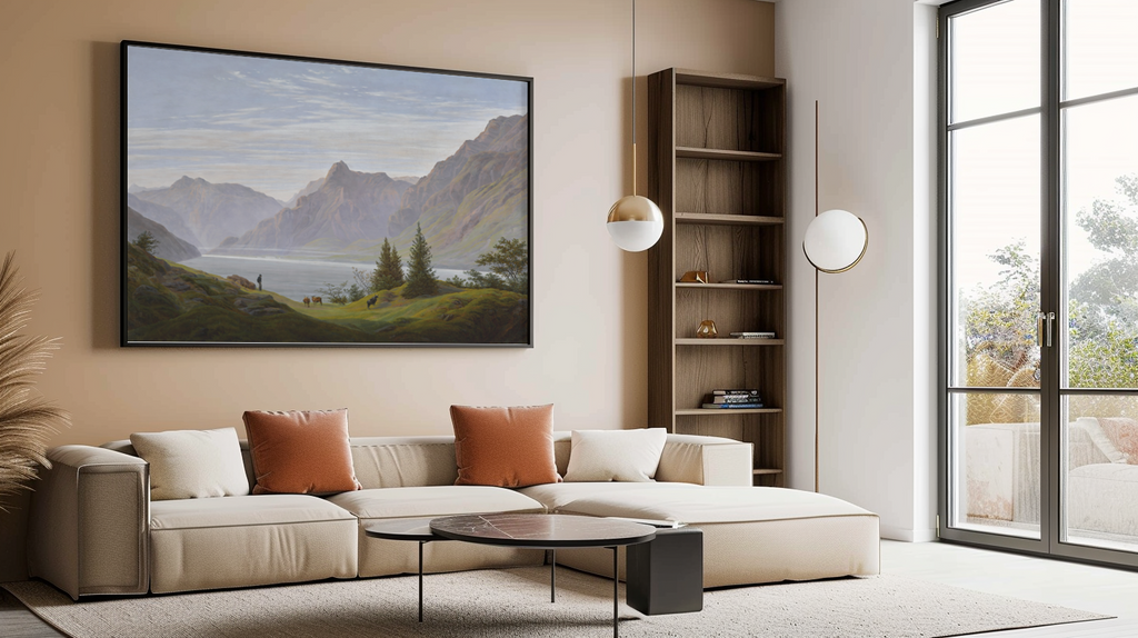 Landscape with Mountain Lake - Caspar David Friedrich - Premium Canvas 430g (gallery quality)