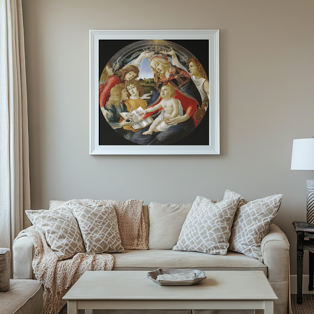 The Virgin of the Magnificat - Sandro Botticelli - Premium 430g Canvas (gallery quality)