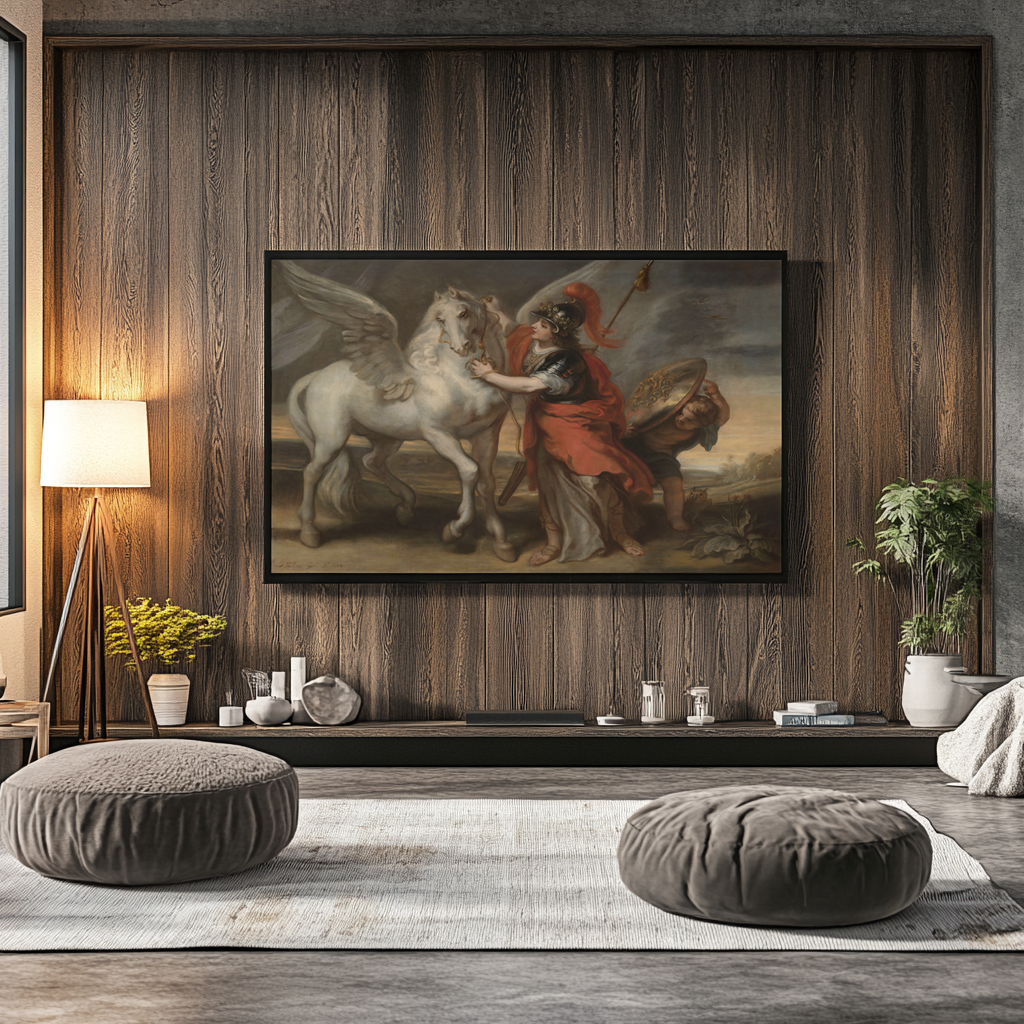 Athena and Pegasus - Theodoor van Thulden - Premium Canvas 430g (gallery quality)