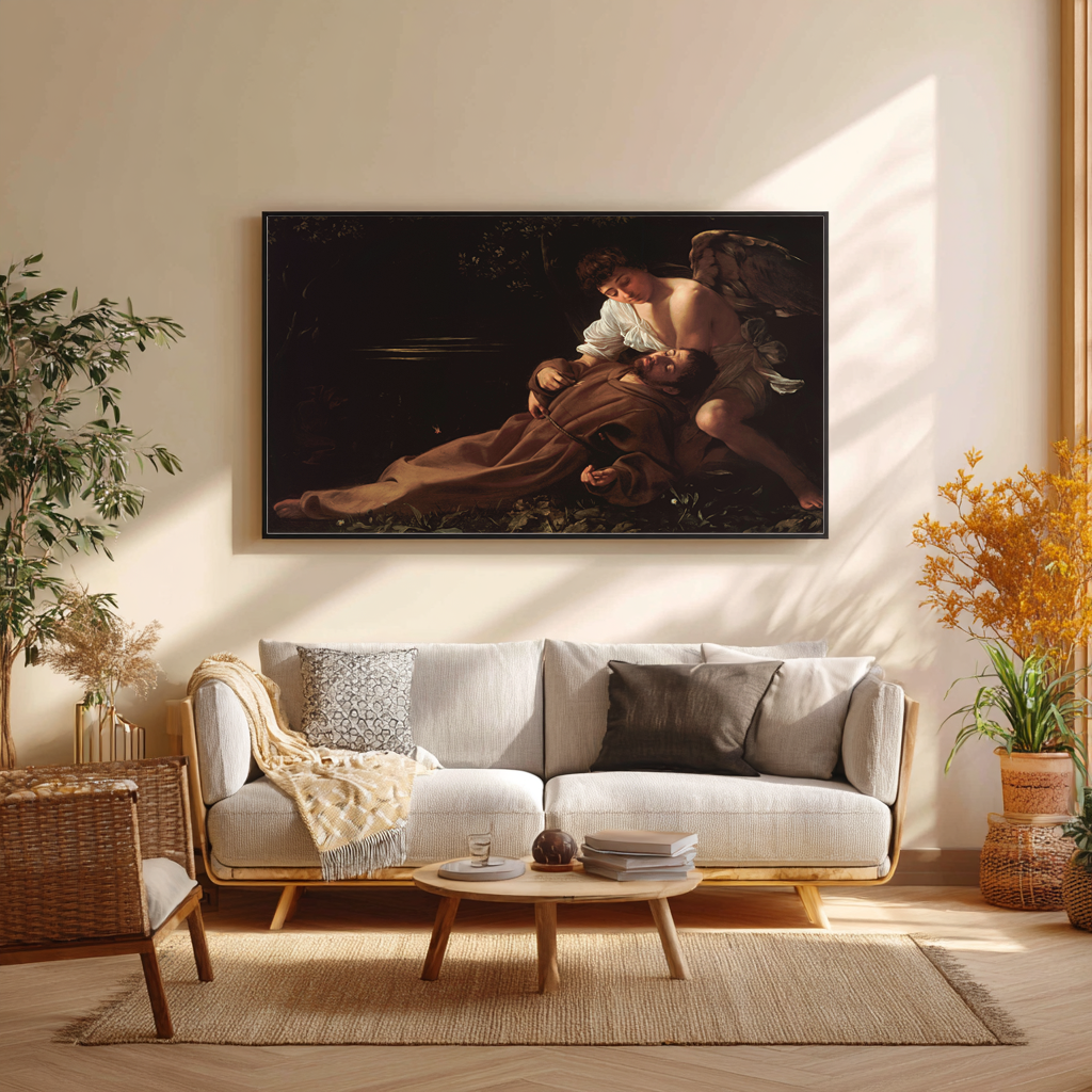 Saint François d'Assise en extase - Caravage - Toile premium 430g (qualité galerie)
