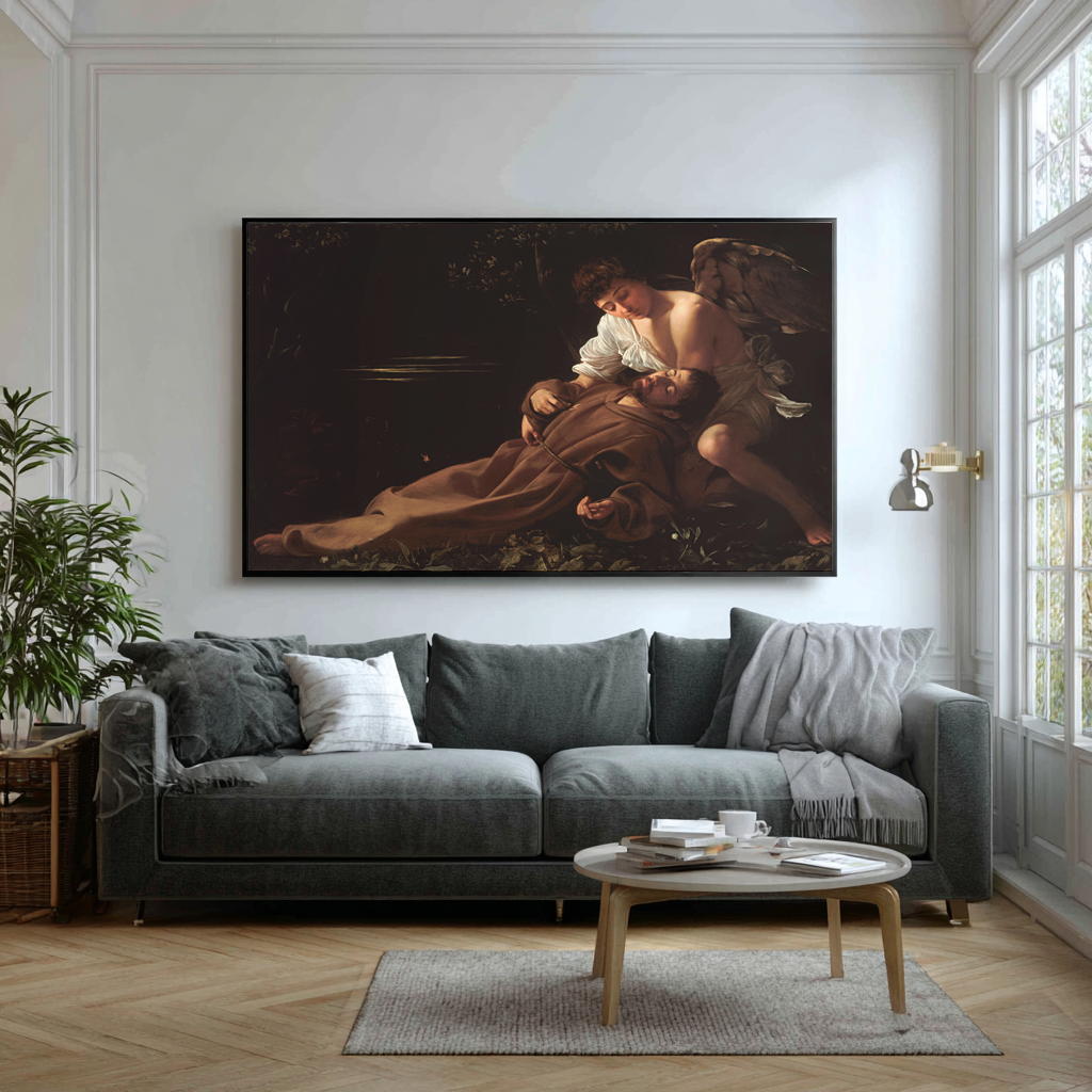 Saint François d'Assise en extase - Caravage - Toile premium 430g (qualité galerie)