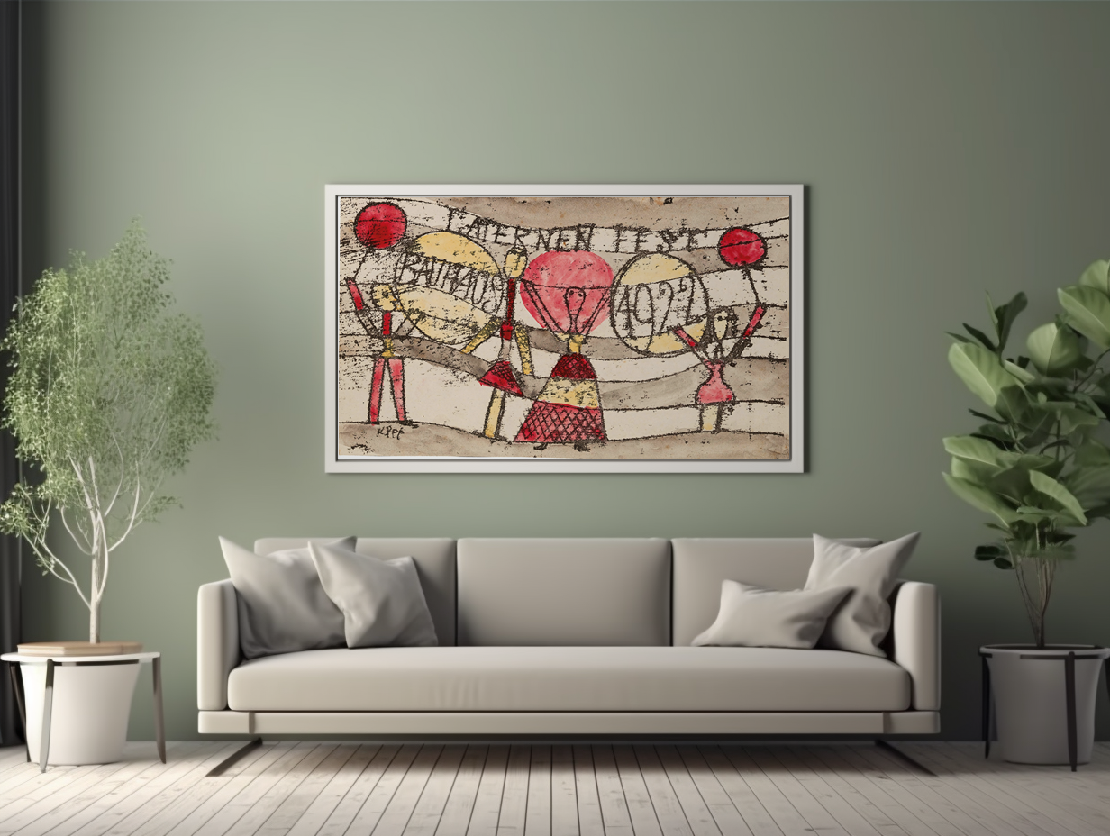 Lantern Festival, Bauhaus - Paul Klee - Premium Canvas 430g (gallery quality)