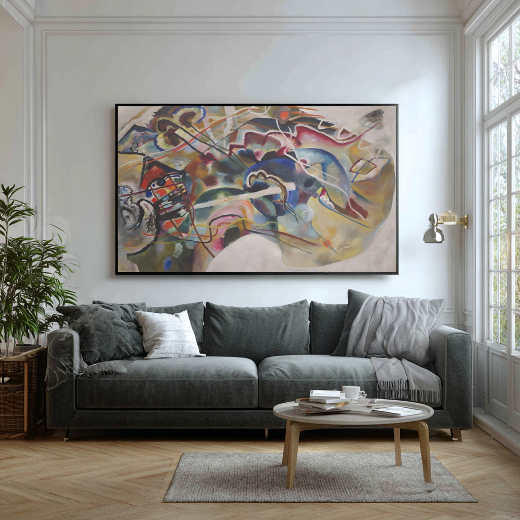 Painting with white border - Wassily Kandinsky - Premium canvas 430g (gallery quality)
