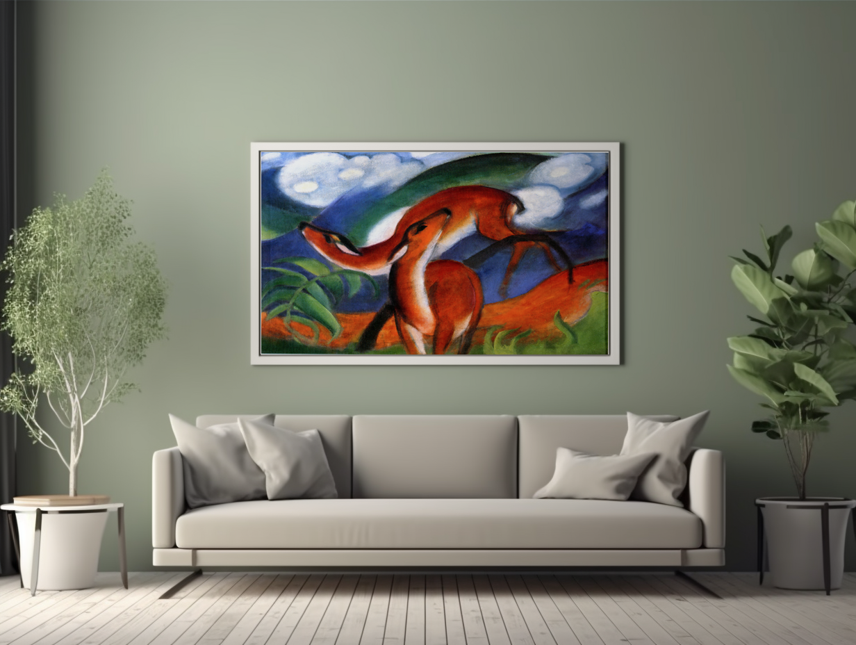 Red Deer II - Franz Marc - 430g Premium Canvas (gallery quality)