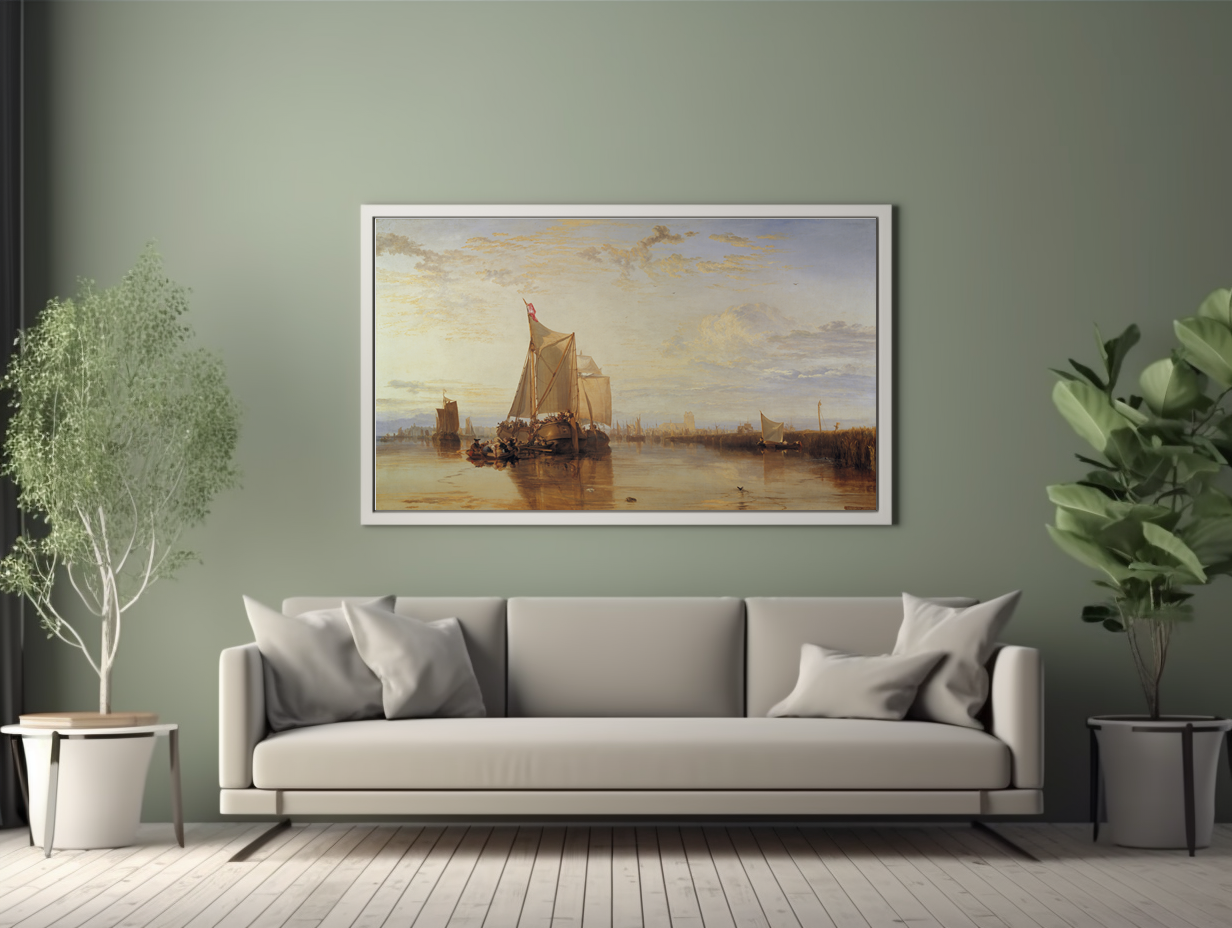 Dort or Dordrecht, The Dort Packet-Boat from Rotterdam Becalmed - Joseph Mallord William Turner - Premium Canvas 430g (gallery quality)