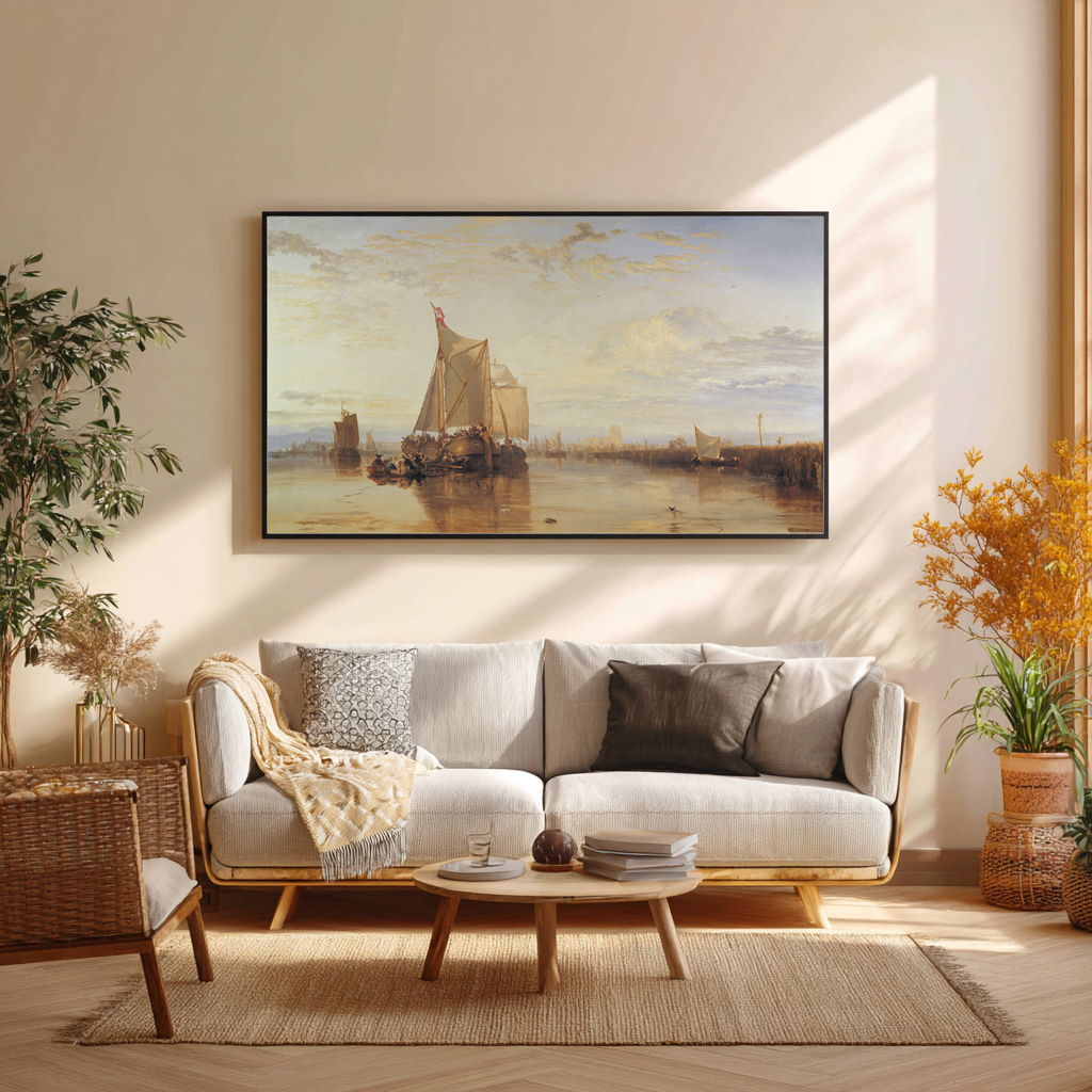 Dort or Dordrecht, The Dort Packet-Boat from Rotterdam Becalmed - Joseph Mallord William Turner - Premium Canvas 430g (gallery quality)