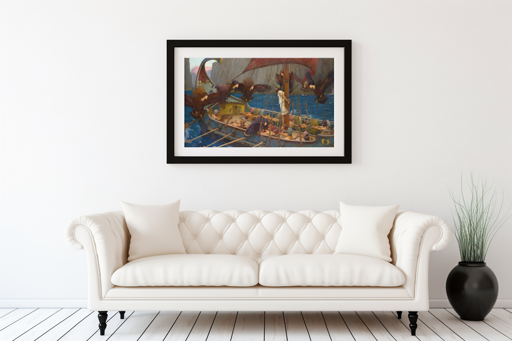 Ulysses and the Sirens - John William Waterhouse - Premium Canvas 430g (gallery quality)