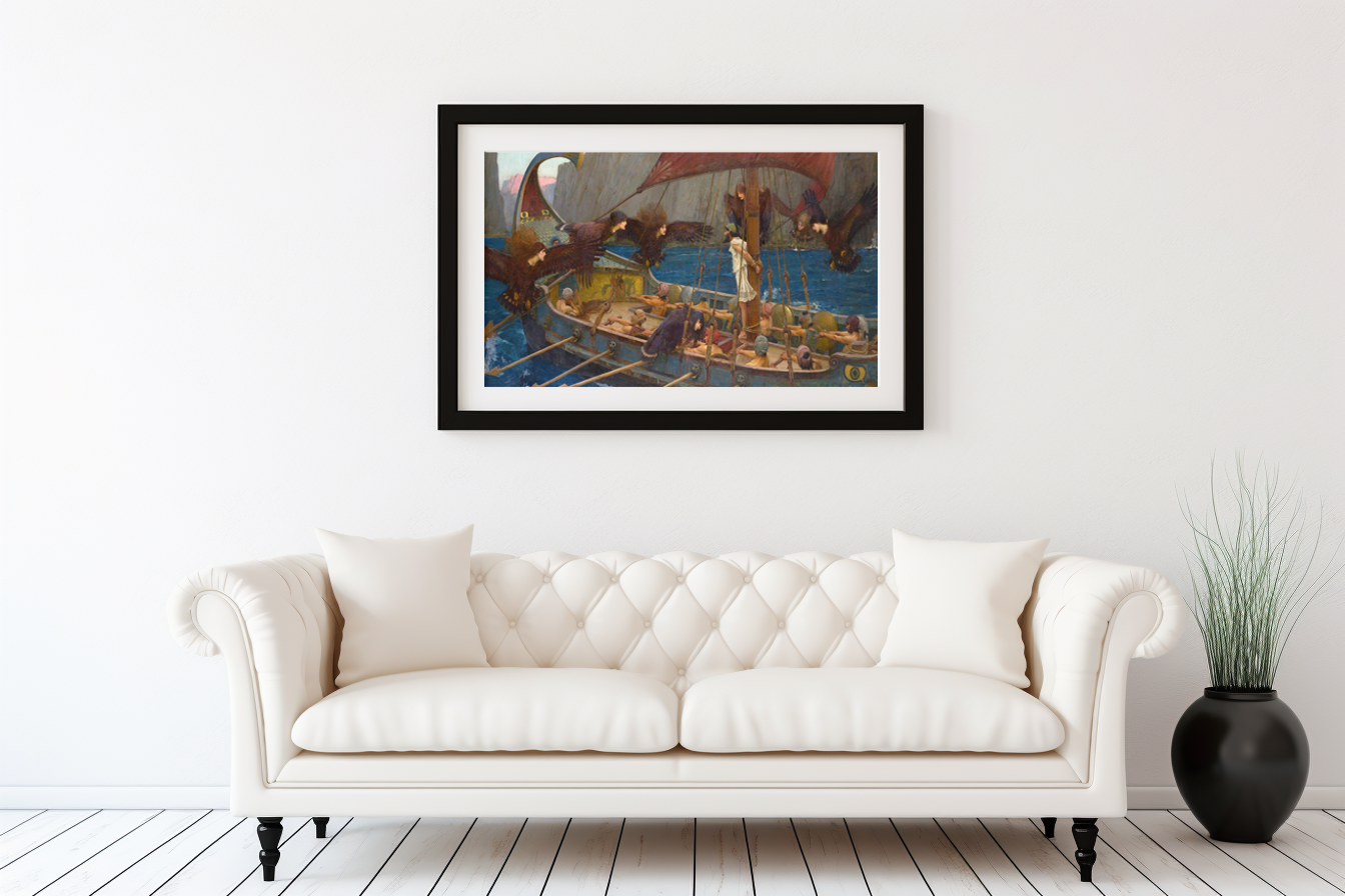 Ulysse et les Sirènes - John William Waterhouse - Toile premium 430g (qualité musée)