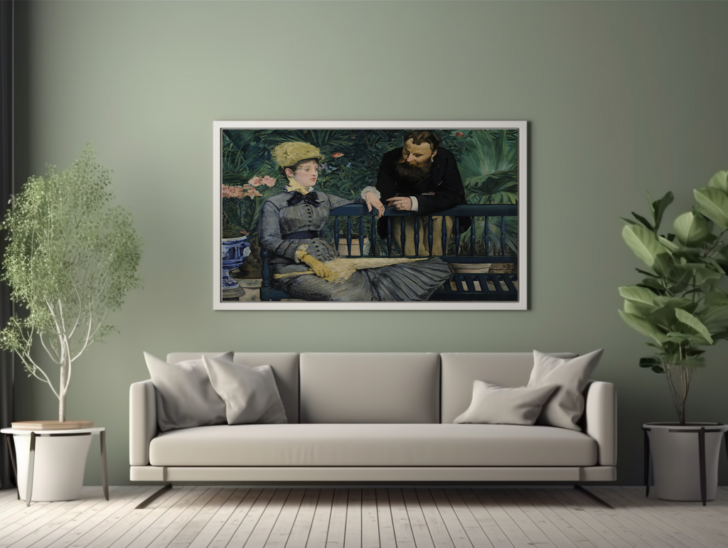Dans la serre - Édouard Manet - Toile premium 430g (qualité galerie)